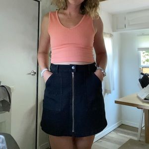 Madewell black denim skirt